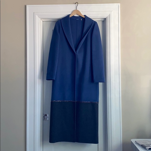 Elie Tahari Jackets & Blazers - Floor Length Colorblock Coat with Chain Detail
